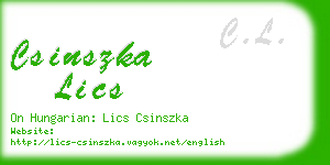 csinszka lics business card